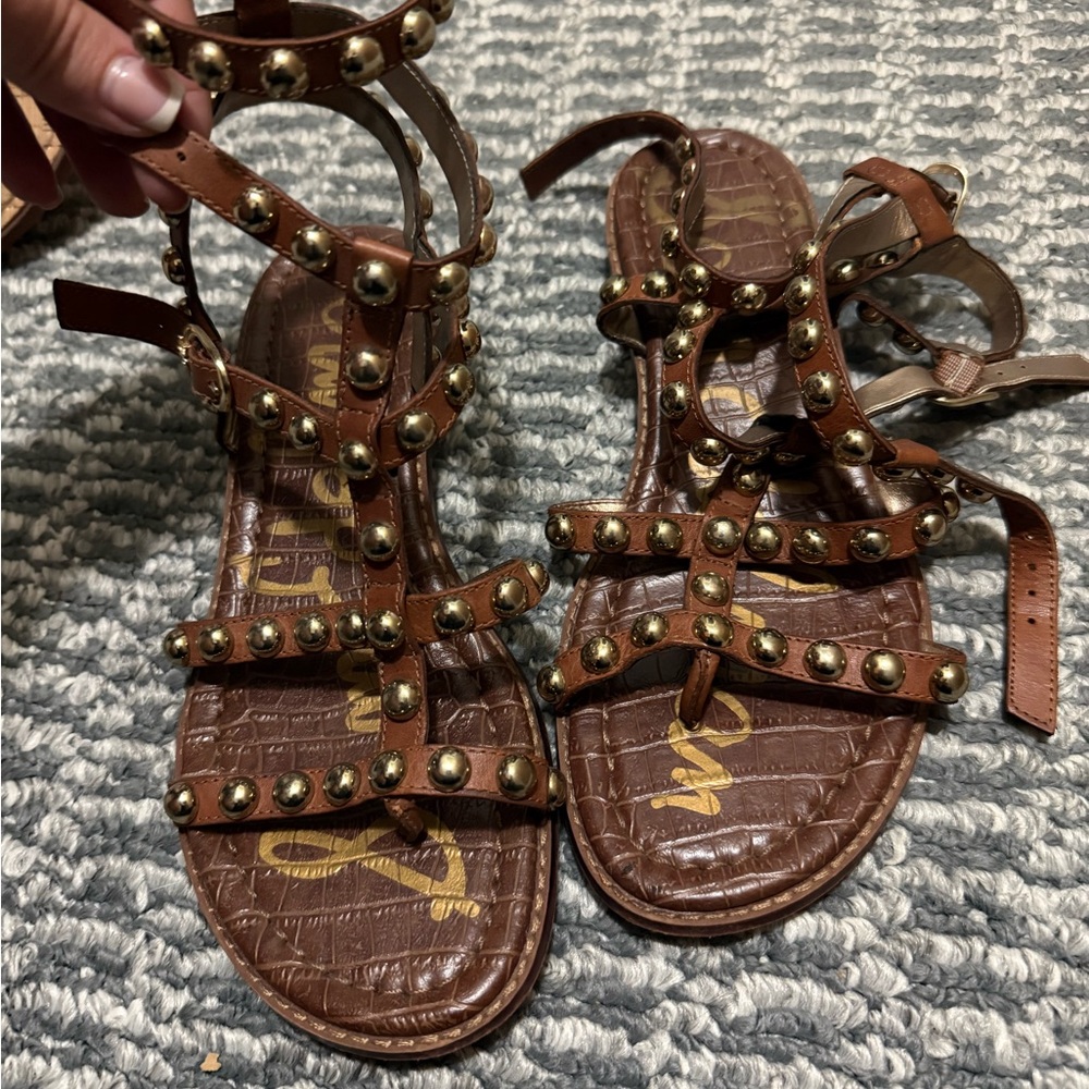 Brown Studded Sam Edelman Sandals